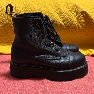 Dr. Martens Sinclair Milled Napa Black Leather Combat Boots